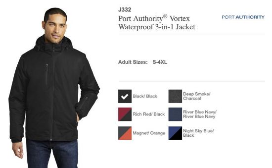 Picture of Syracuse Airport Embroidered Port Authority Vortex Waterproof 3-in-1 Jacket