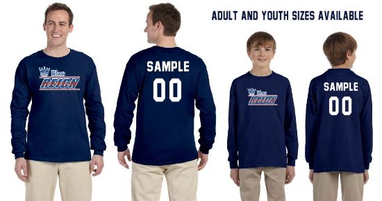 Picture of Blue Reign Customizable Navy Printed Long Sleeve Shirt Adult & Youth Sizes